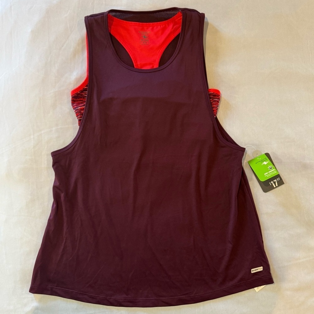 Athletic Works Tank Top Purple and Orange Yoga Cut Out Style Women's